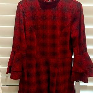 Red and black plaid Dillards Dress. Never worn with tags